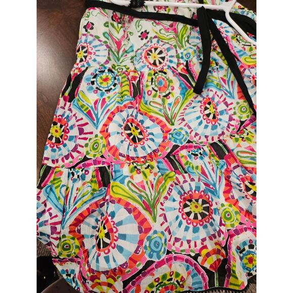 Vintage y2k Nanette Lepore Dress 8 Boho Babydoll Floral Fit & Flare Silk Cotton - Picture 8 of 8